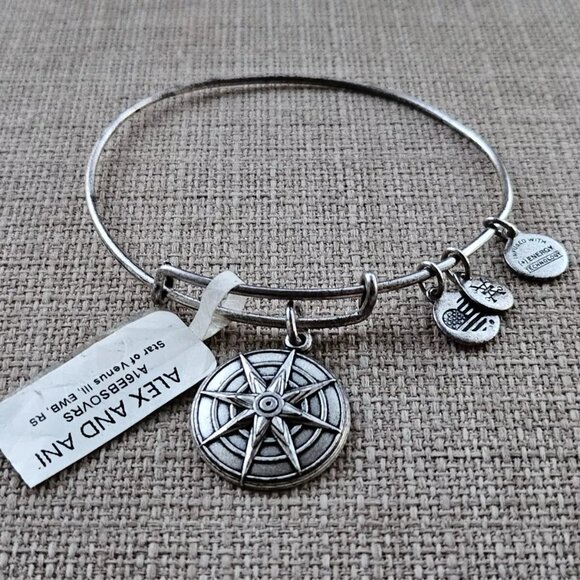 Star of Venus Alex And Ani Bracelet Silver Tone LOVE BEAUTY INSPIRATION Jewelry - Picture 2 of 11